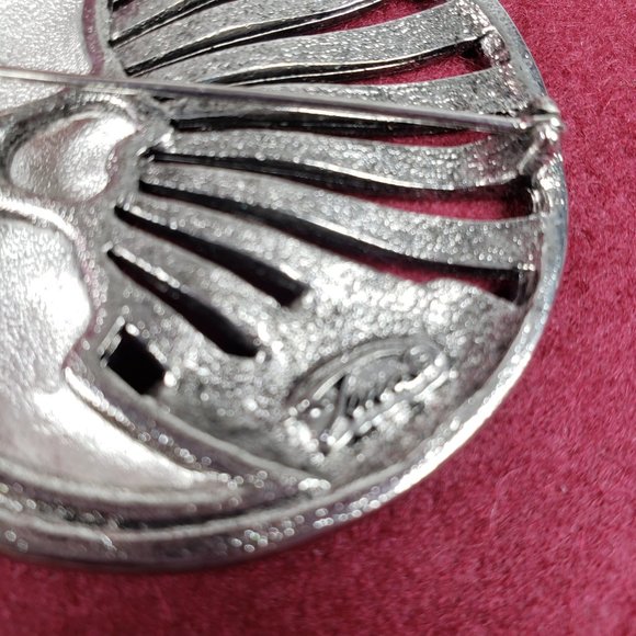 Vintage ‘80s Tona Crescent Moon Art Deco Brooch - Picture 4 of 7